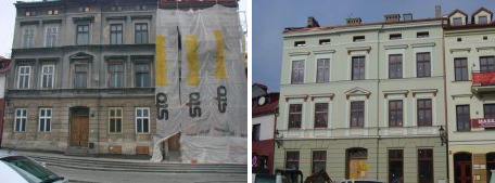 Kamienica a przed nią schody