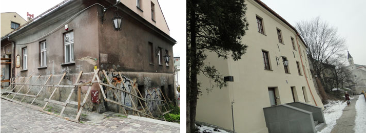 Kamienica przed remontem i po