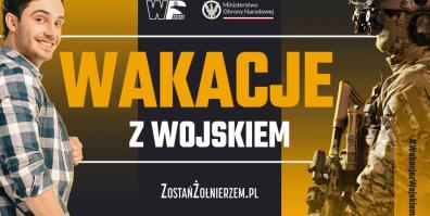 Plakat projektu "Wakacje z wojskiem"