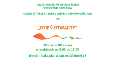 Urząd Miejski w Bielsku-Białej organizuje "Dzień Otwarty" dla osób starszych i osób z niepełnosprawnościami