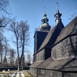 Kościół pw. św. Barbary widok od strony prezbiterium.