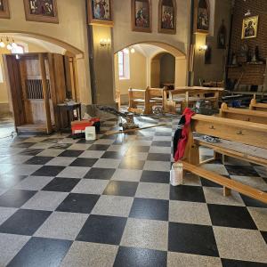 Kościół p.w. św. Małgorzaty przywracanie posadzki w oparciu o historyczny wzór.