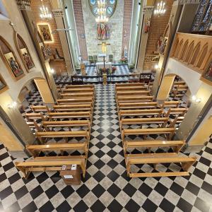 Kościół p.w. św. Małgorzaty po odtworzeniu posadzki w nawie.