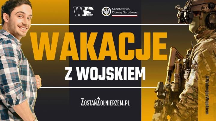 Plakat projektu "Wakacje z wojskiem"