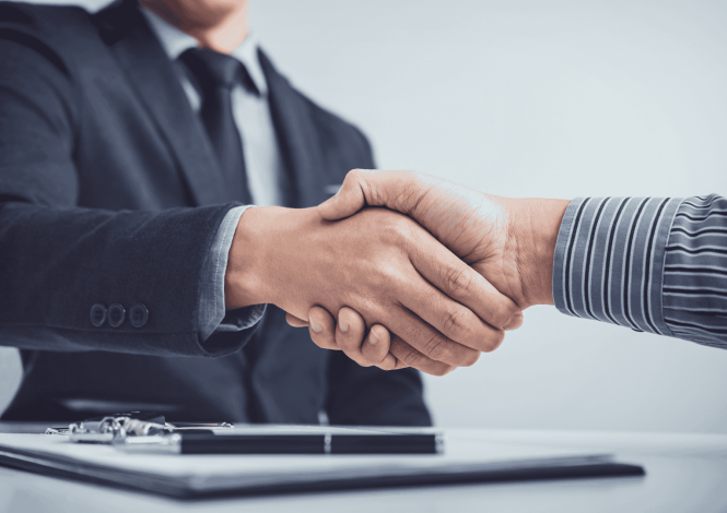 Grafika na której widać uściśnięte ręce